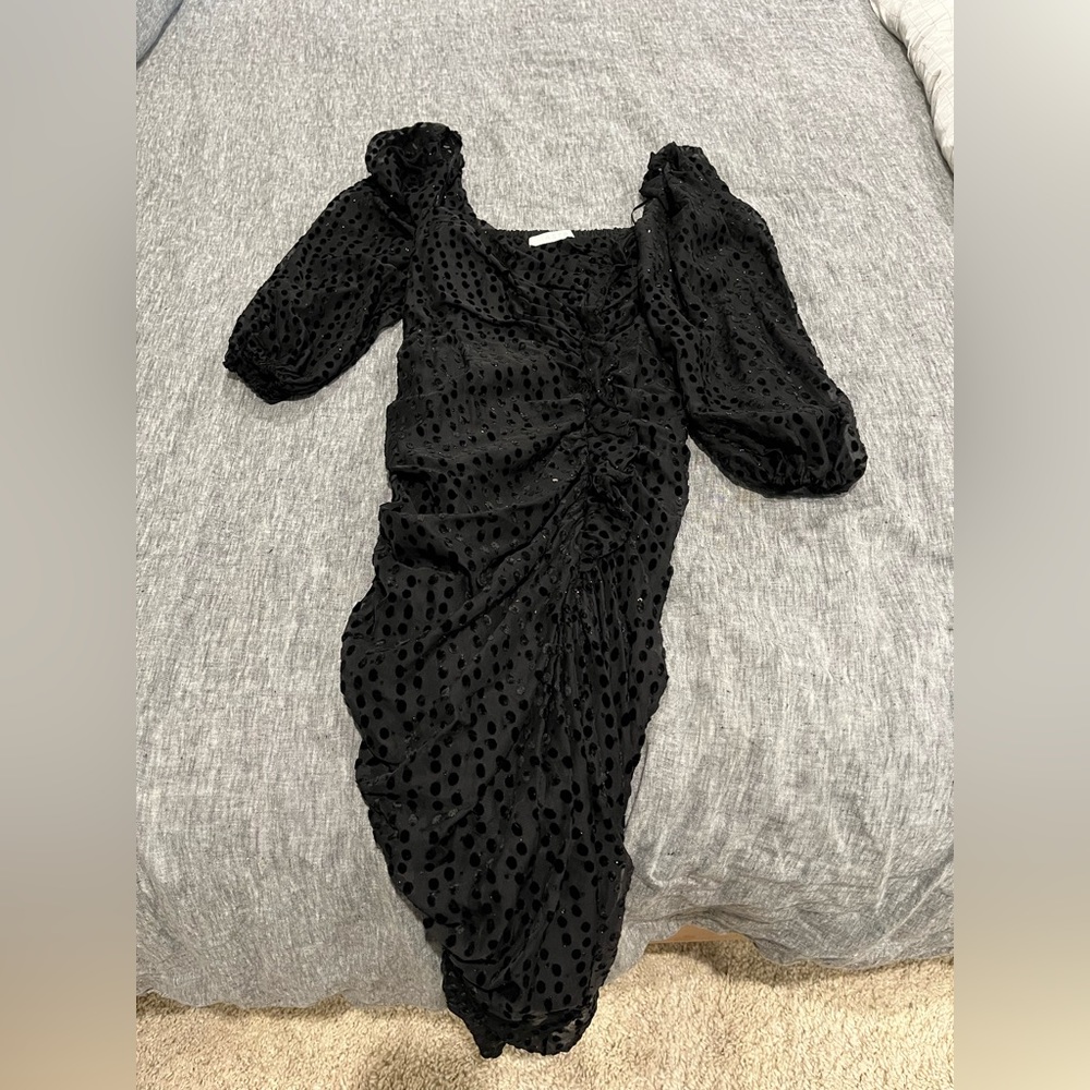 ASTR black polka dot dress